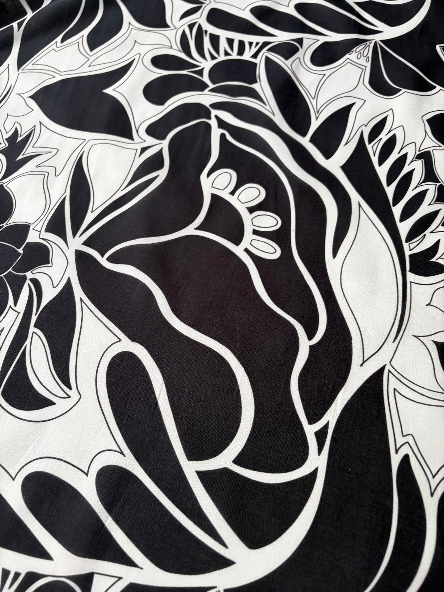 RALPH 042 black/white graphical flowerprint cotton voile
