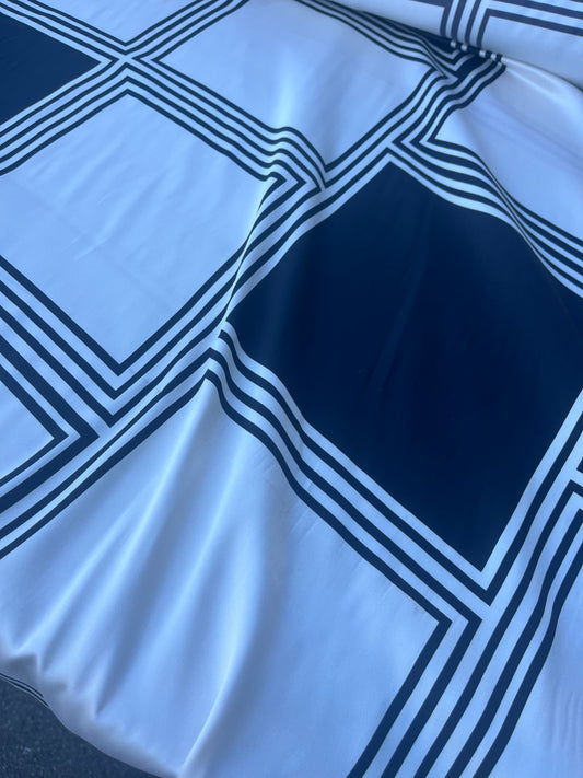 LOUIS 013 twill with black/white big checkered print