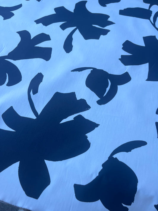 LOUIS 014 cotton poplin with black/white print