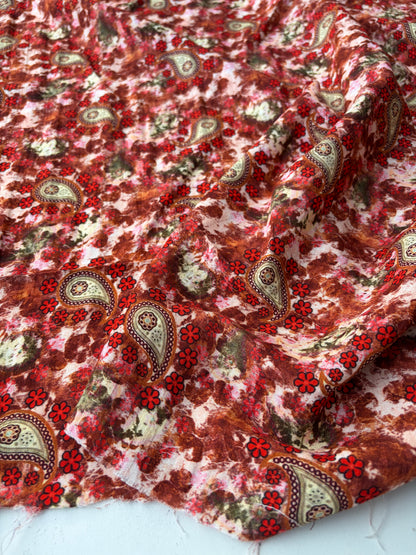 RALPH 050 orange/red flowers and cashemere viscose twill print