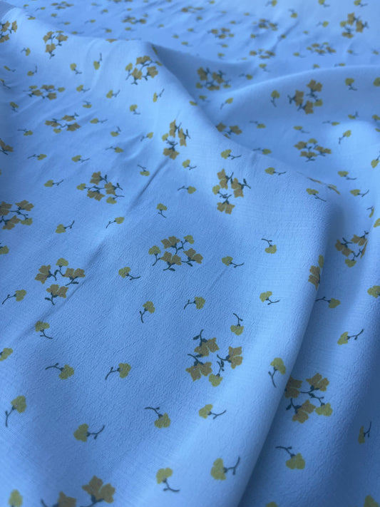 LOUIS 018 viscose crêpe yellow flowers