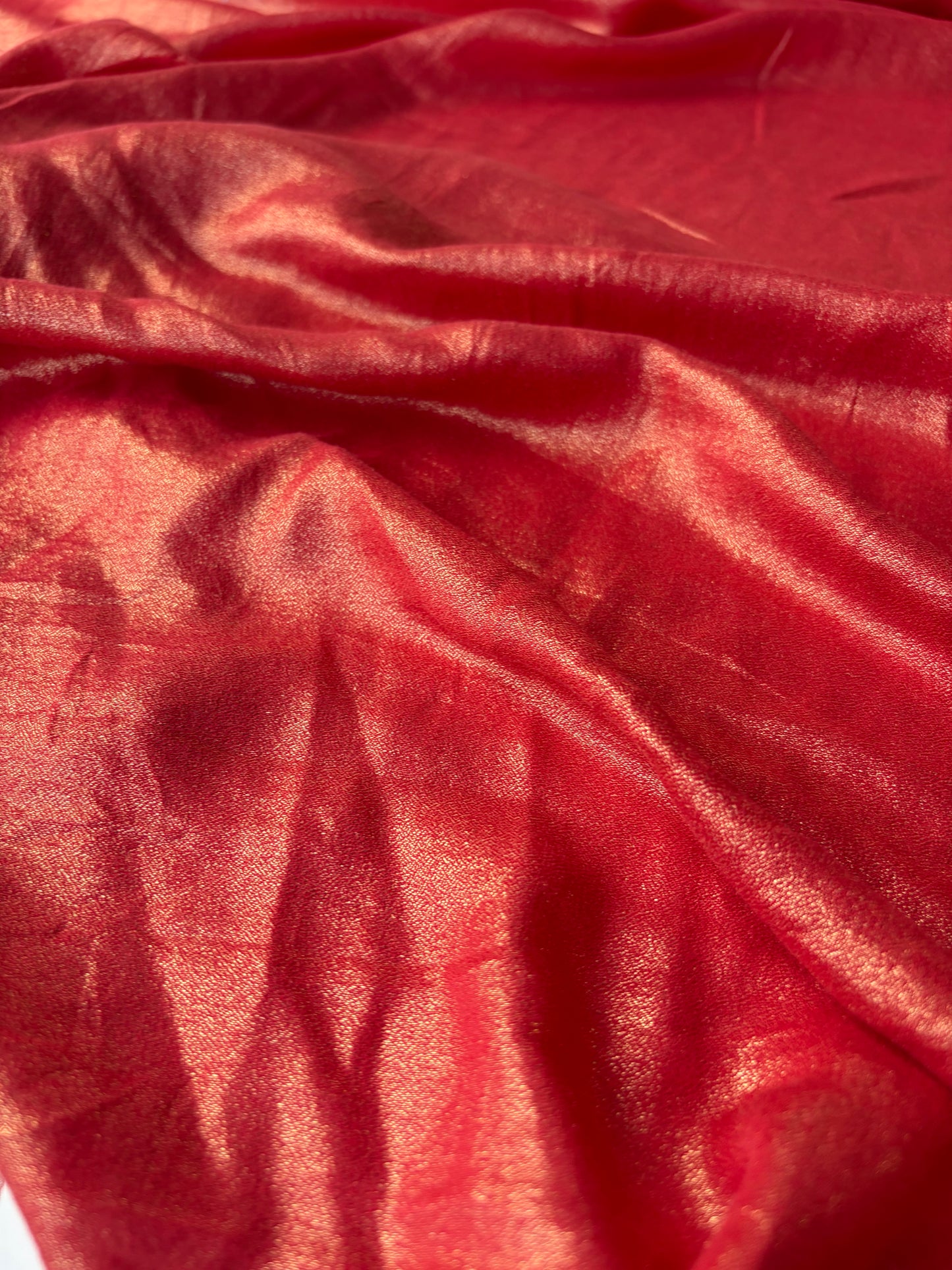 RALPH 052 wetlook cotton voile burnt orange with golden foilprint