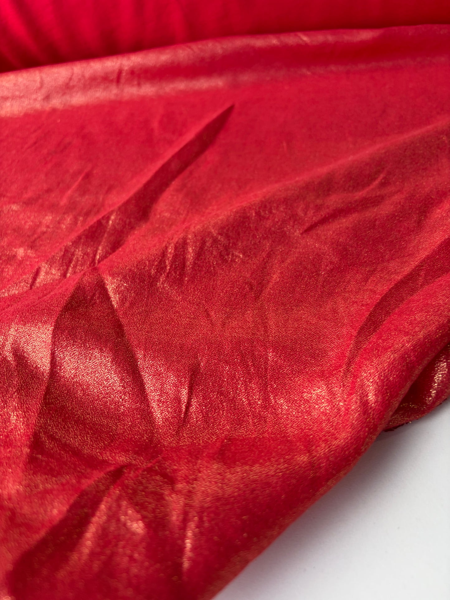 RALPH 052 wetlook cotton voile burnt orange with golden foilprint