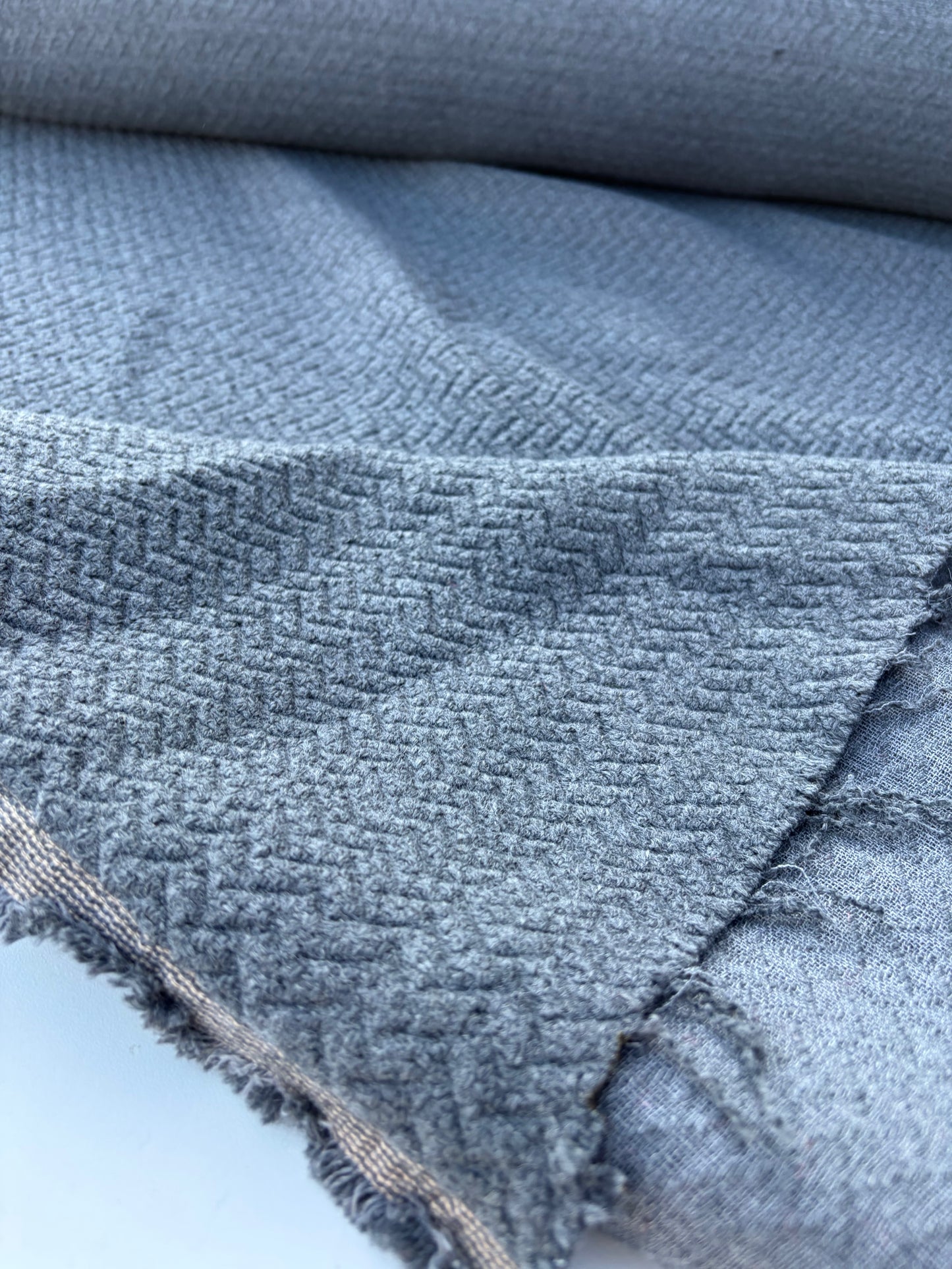 LAUREN 001 grey stretch fantasy coat fabric