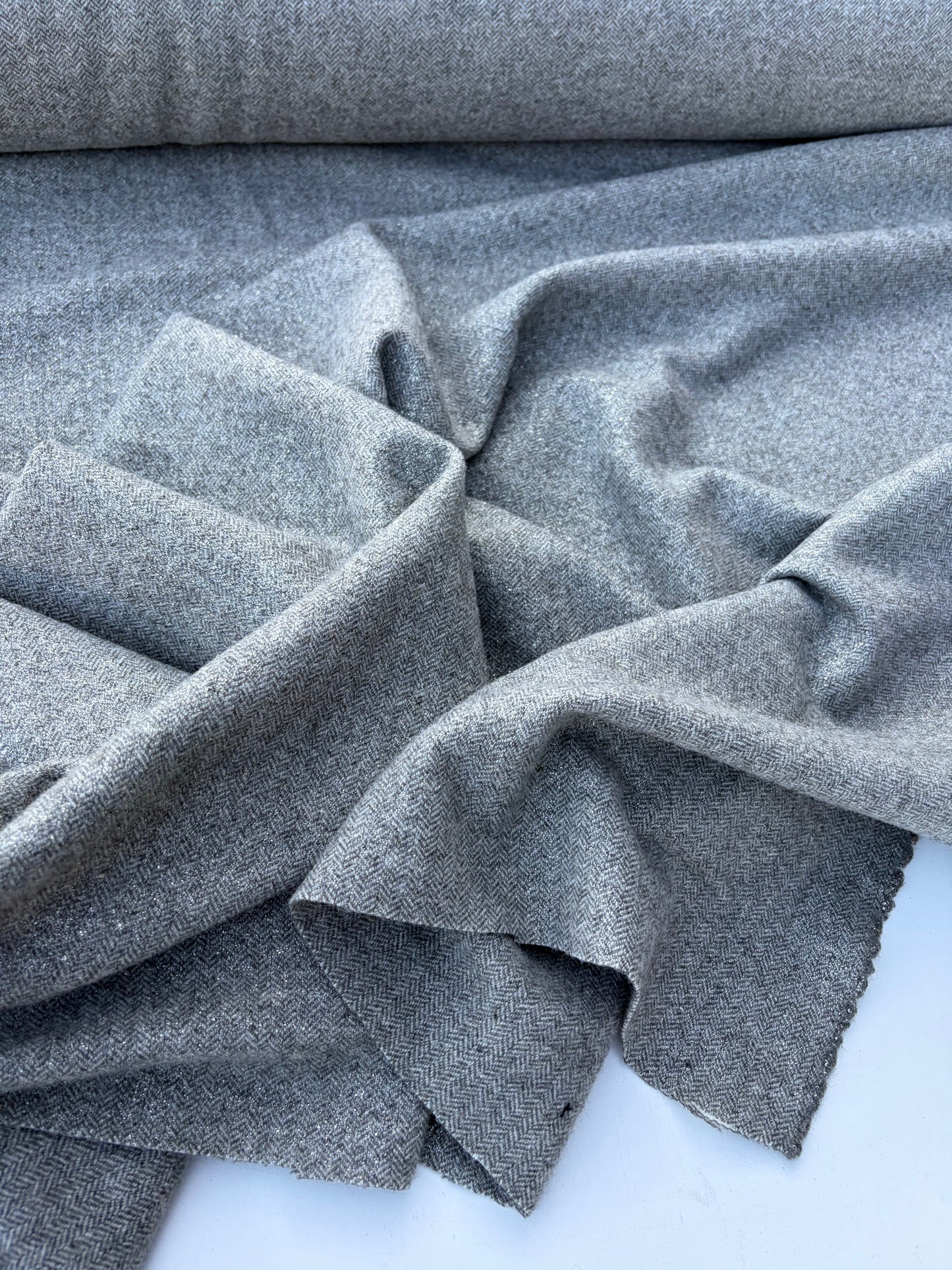 LAUREN 002 sparkling wool herringbone with lurex