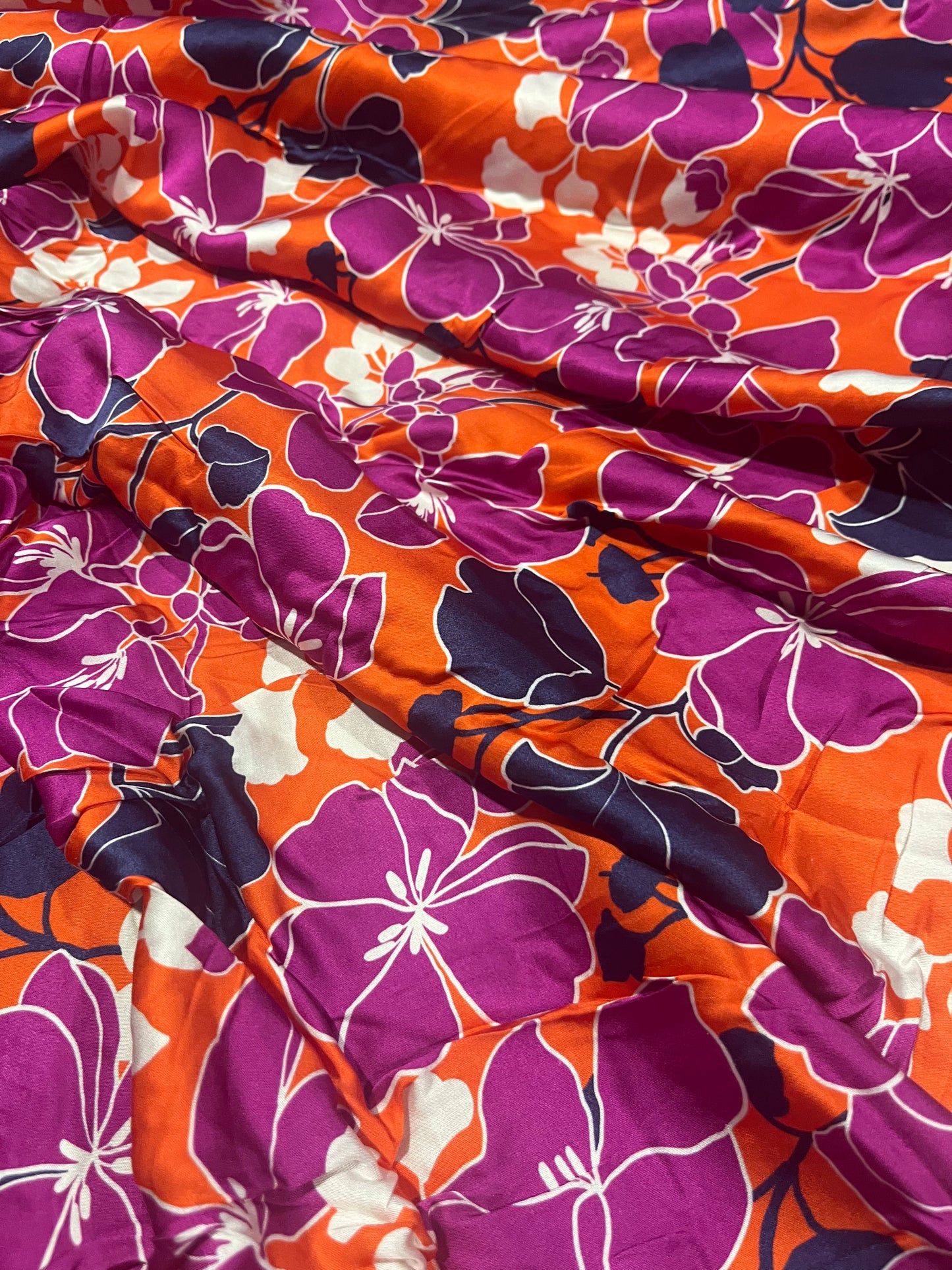 PC007 viscose satin flower print