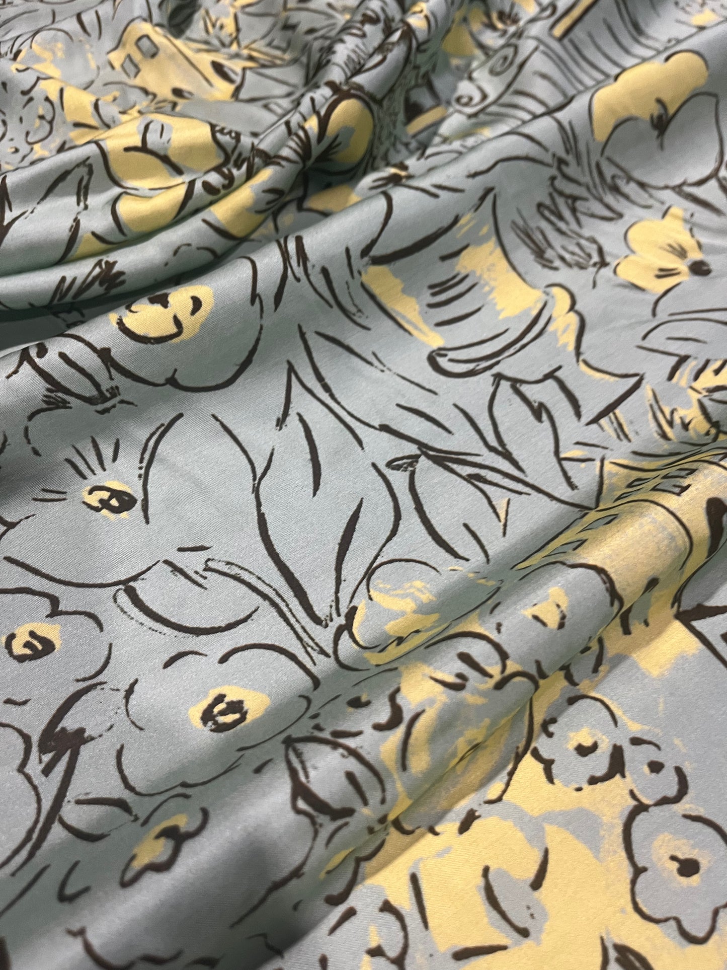 PC010 viscose satin "houses"