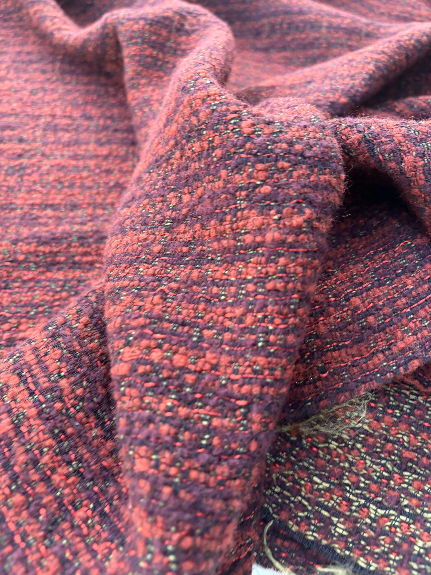 LAUREN 012 orange/brique carded wool tweed