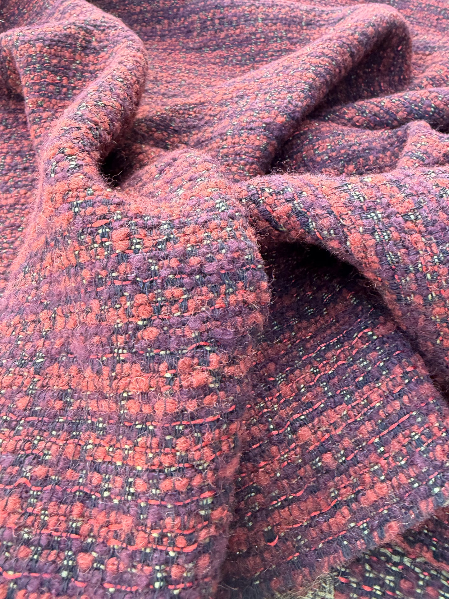 LAUREN 012 orange/brique carded wool tweed