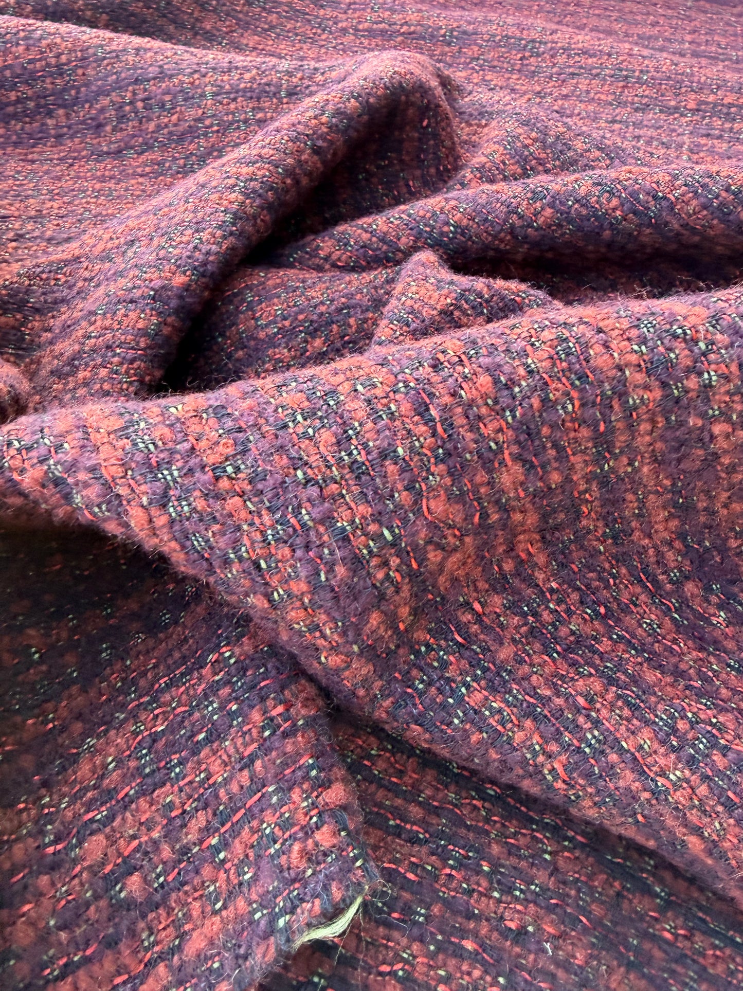 LAUREN 012 orange/brique carded wool tweed