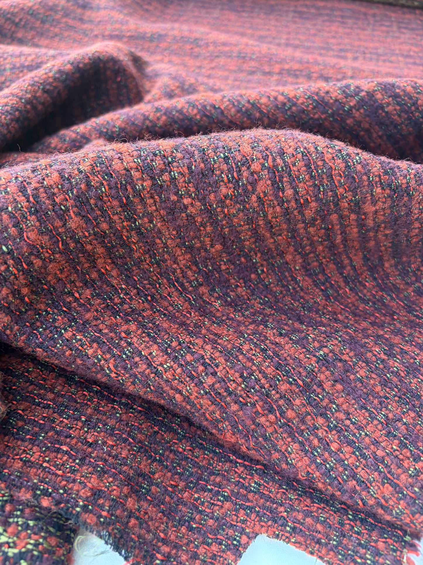 LAUREN 012 orange/brique carded wool tweed