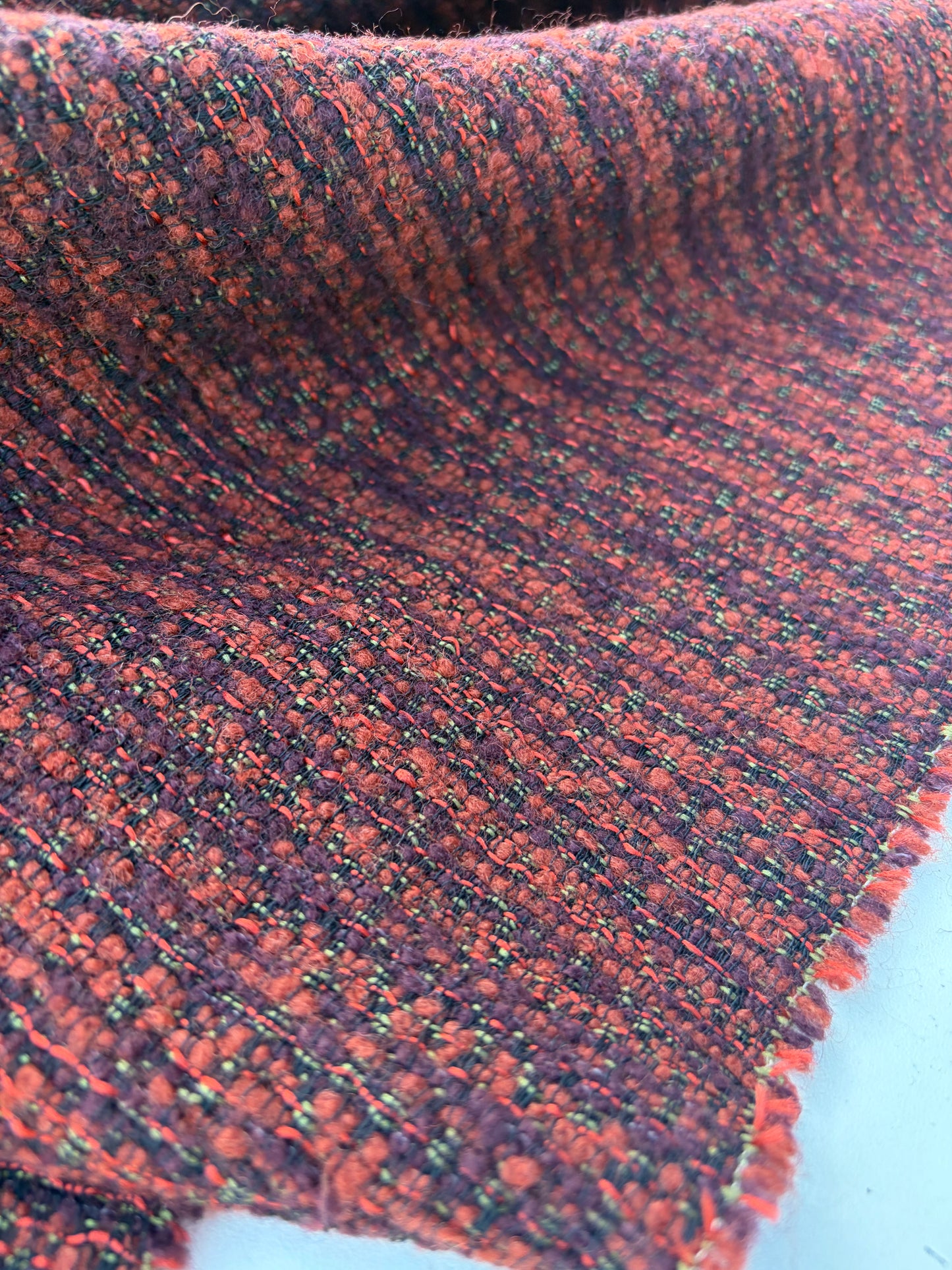 LAUREN 012 orange/brique carded wool tweed