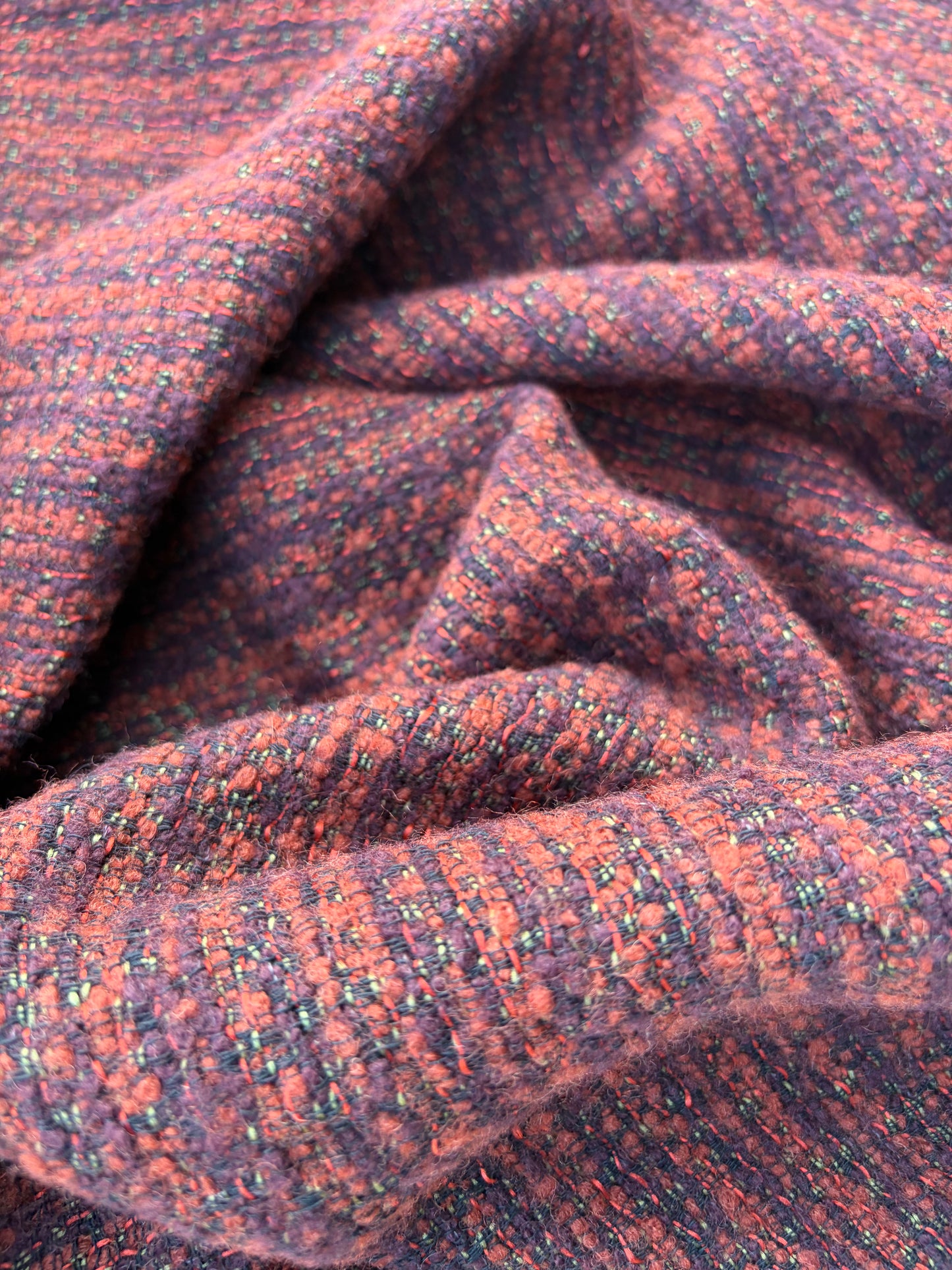 LAUREN 012 orange/brique carded wool tweed