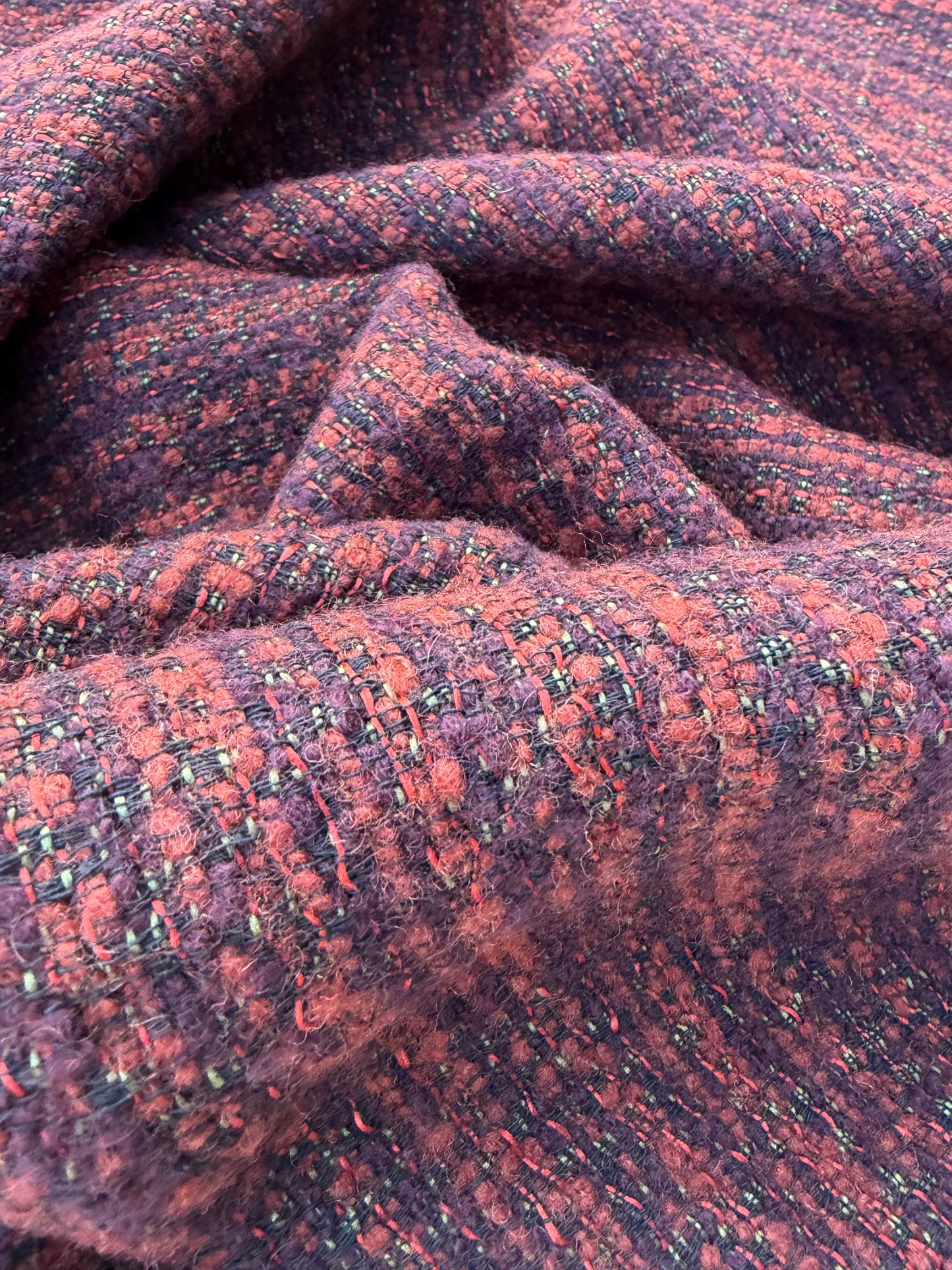 LAUREN 012 orange/brique carded wool tweed