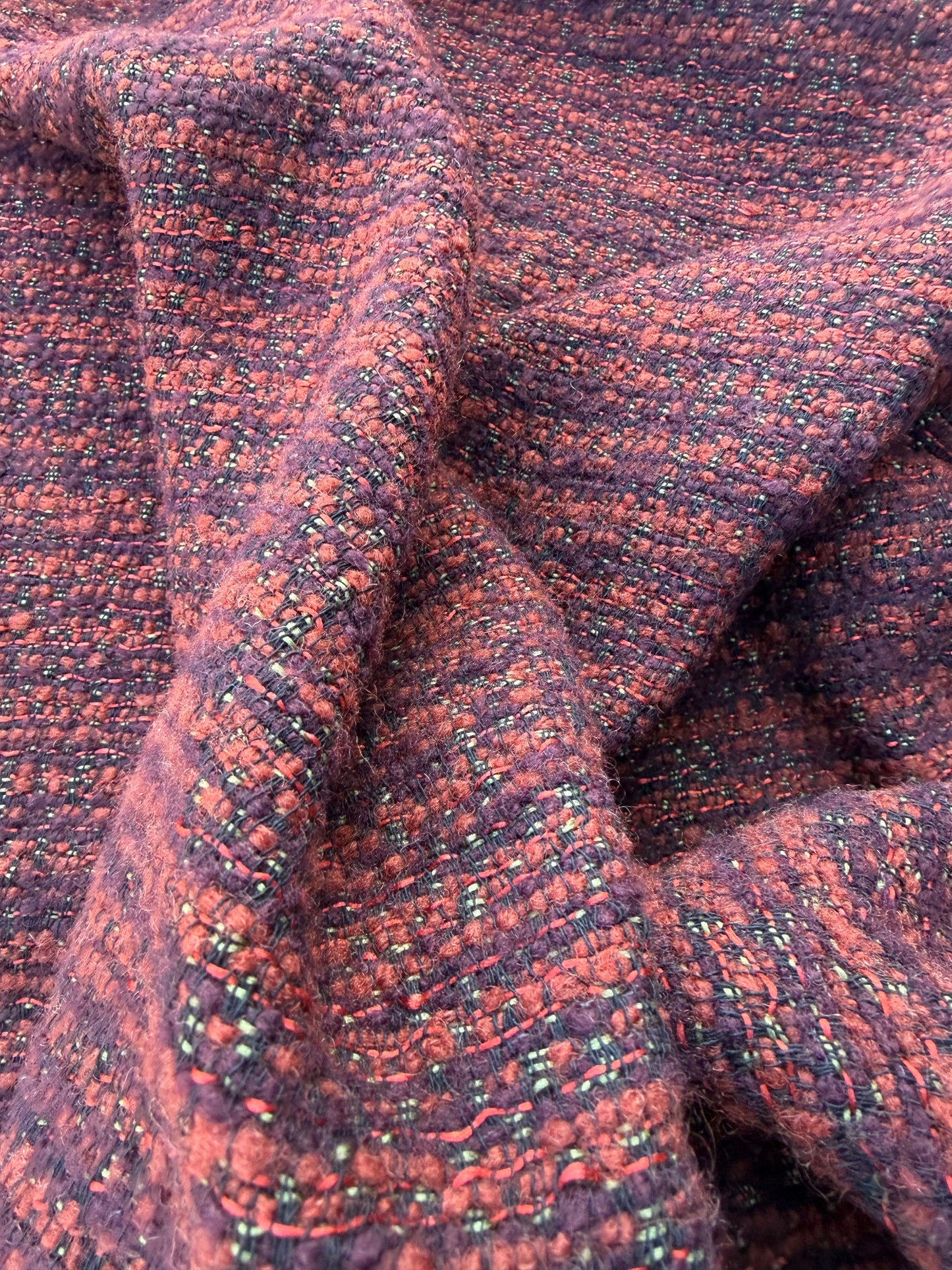 LAUREN 012 orange/brique carded wool tweed