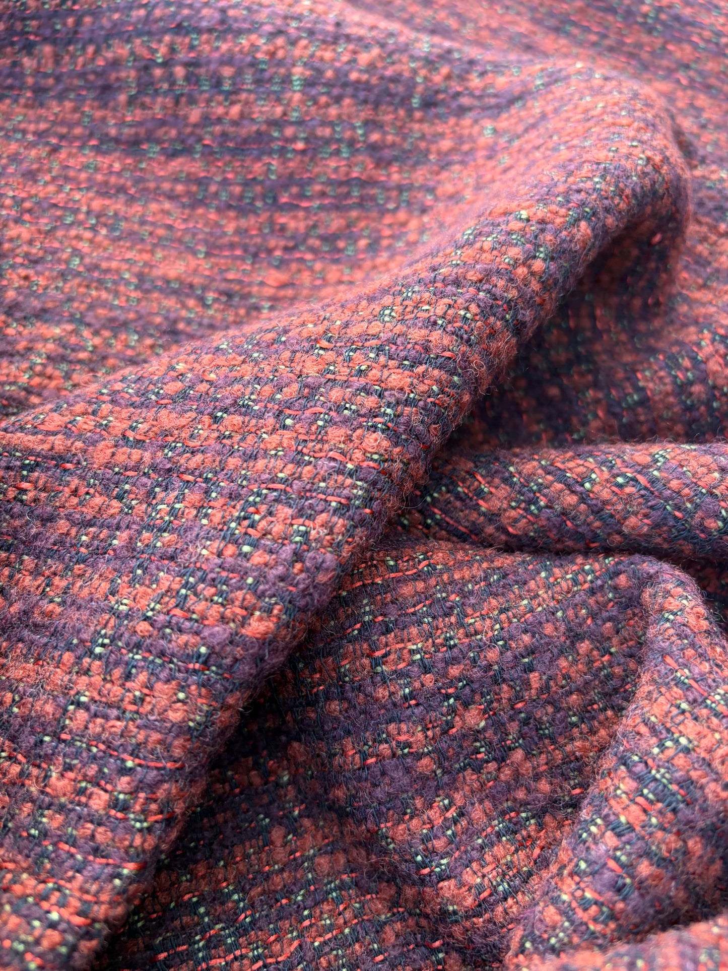LAUREN 012 orange/brique carded wool tweed