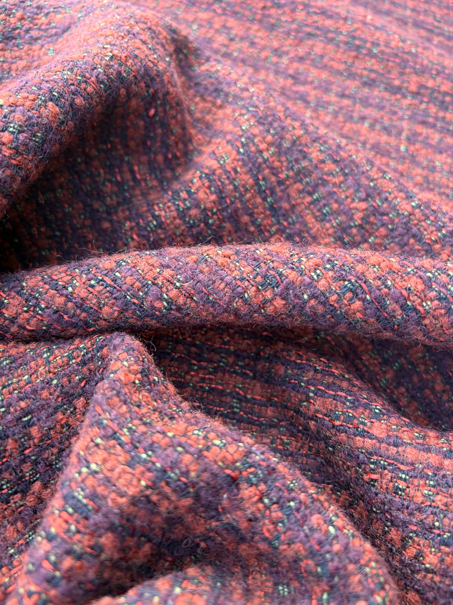 LAUREN 012 orange/brique carded wool tweed
