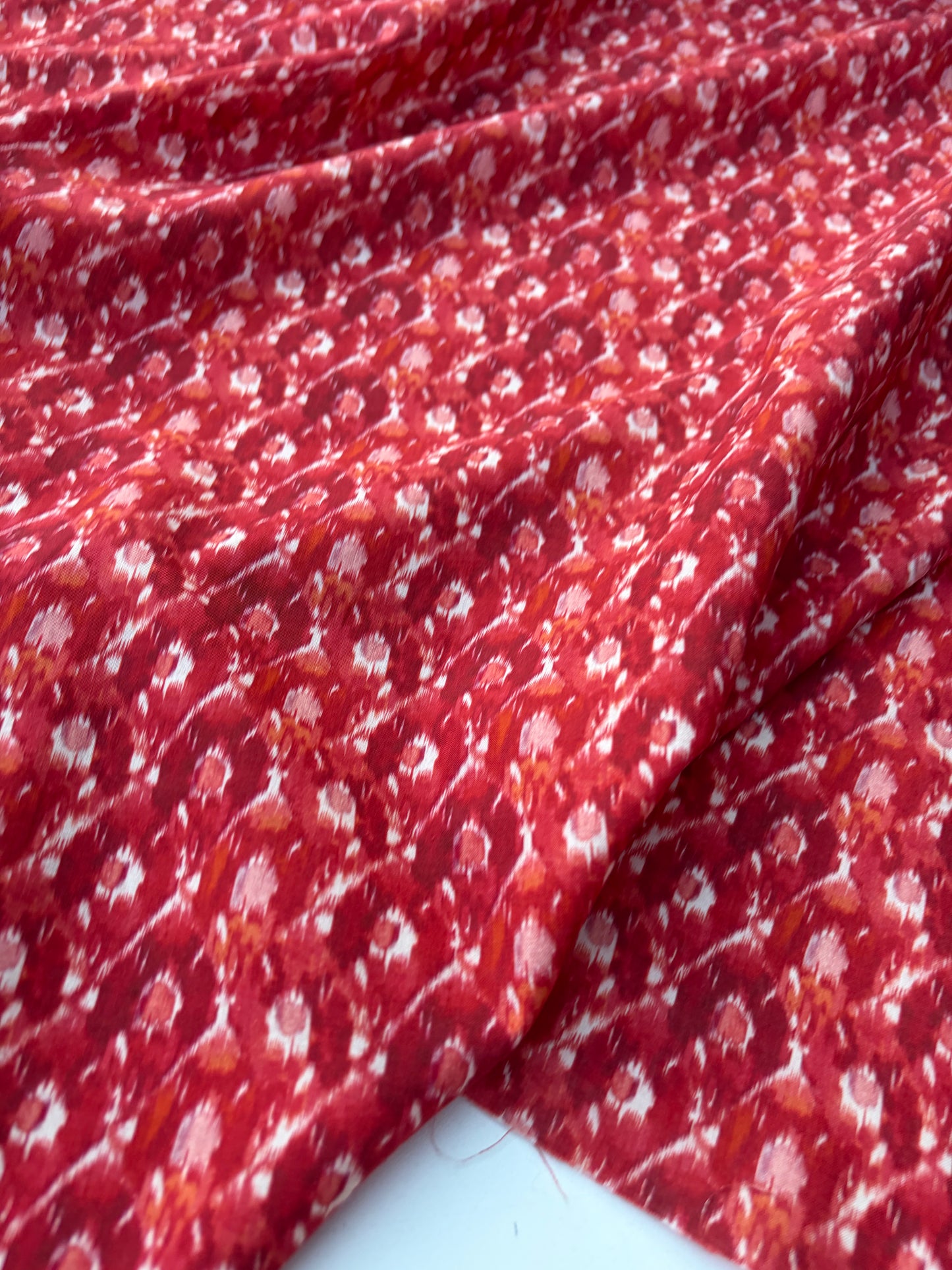 LAUREN 013 burnt orange ikat print cotton voile