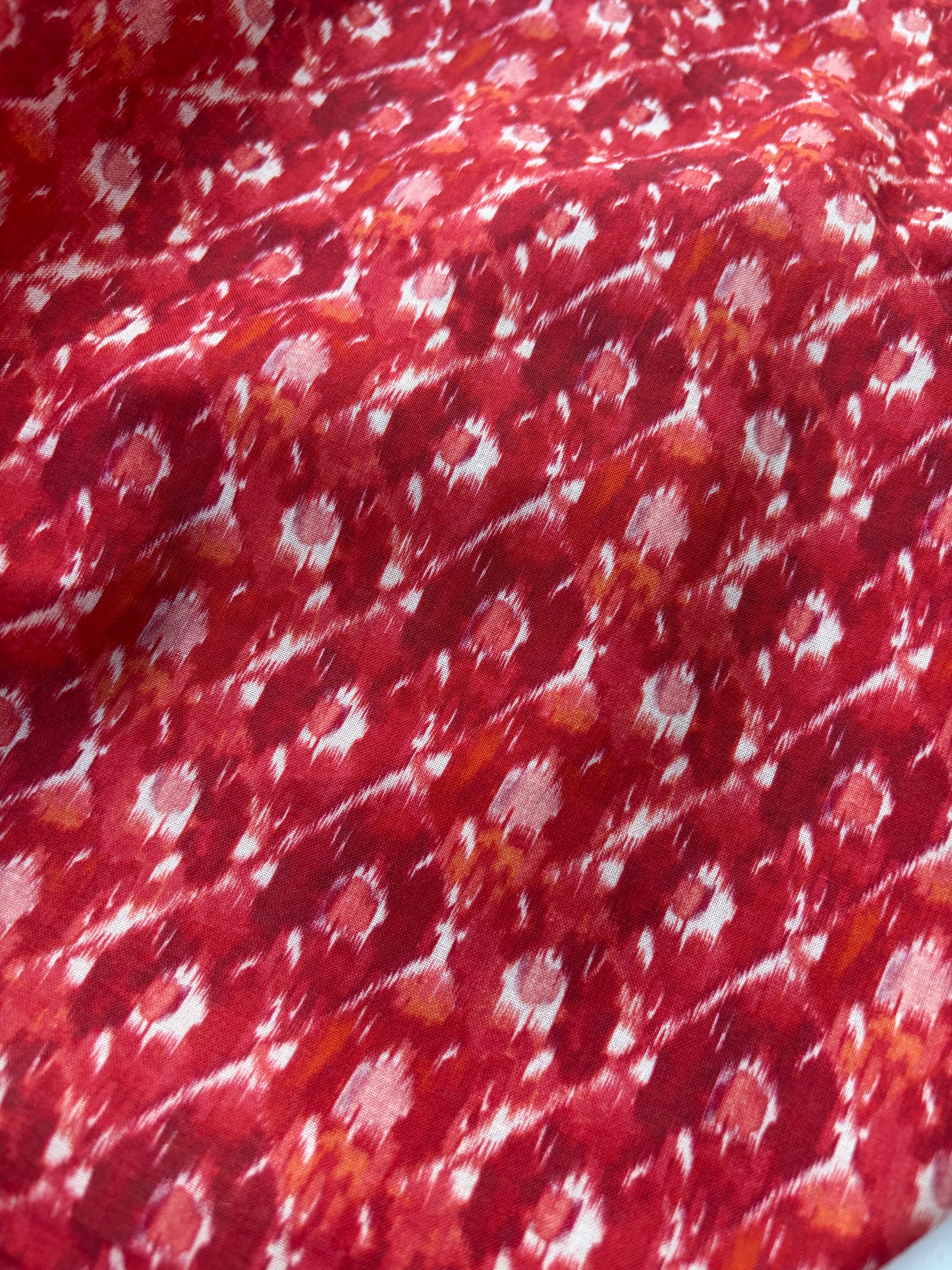 LAUREN 013 burnt orange ikat print cotton voile