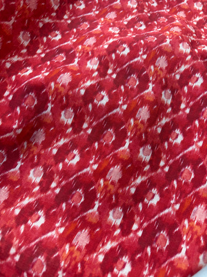 LAUREN 013 burnt orange ikat print cotton voile