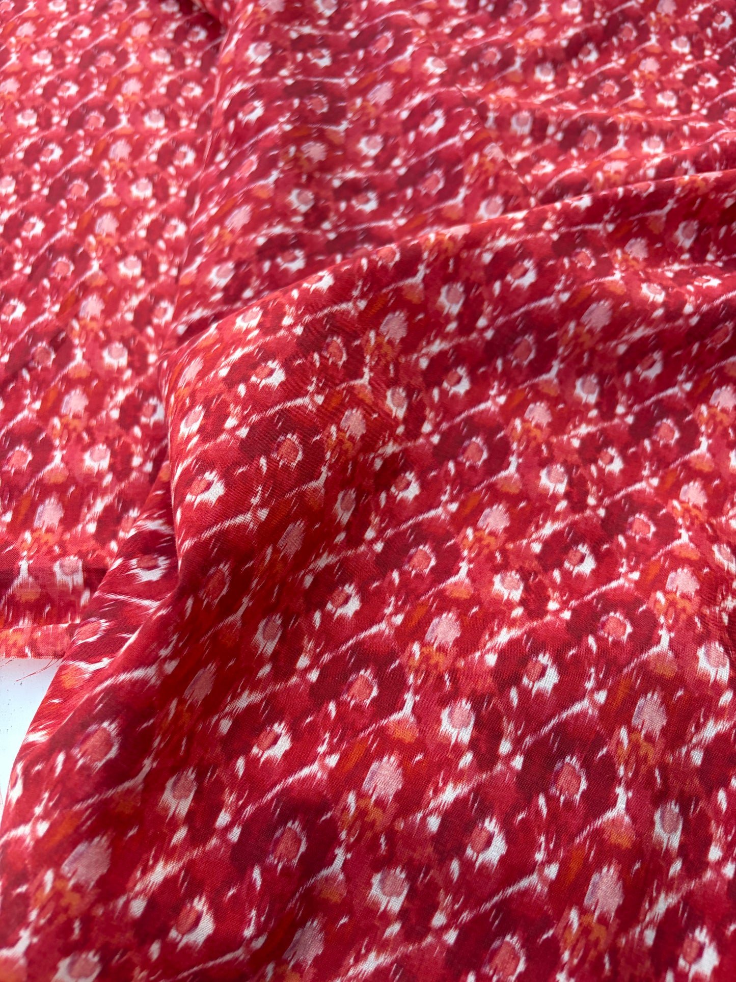 LAUREN 013 burnt orange ikat print cotton voile