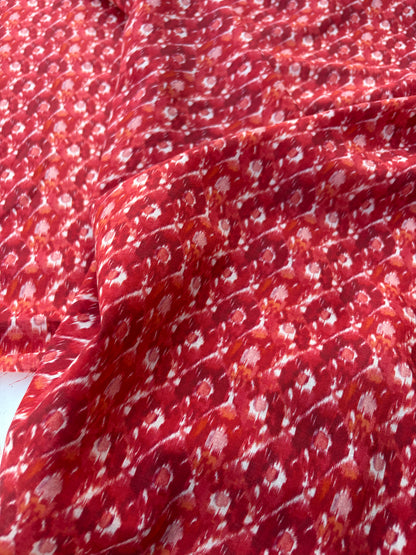 LAUREN 013 burnt orange ikat print cotton voile