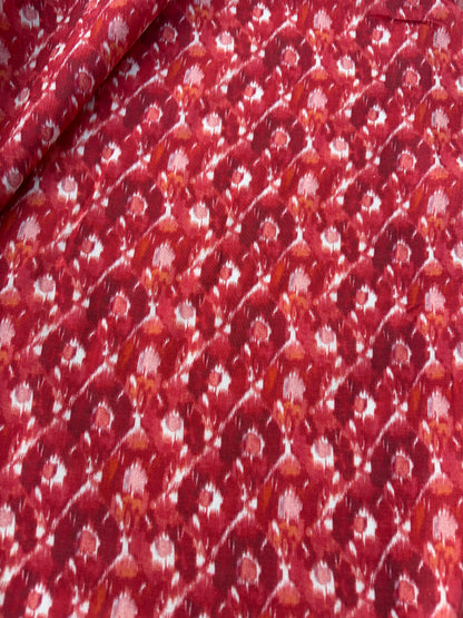 LAUREN 013 burnt orange ikat print cotton voile