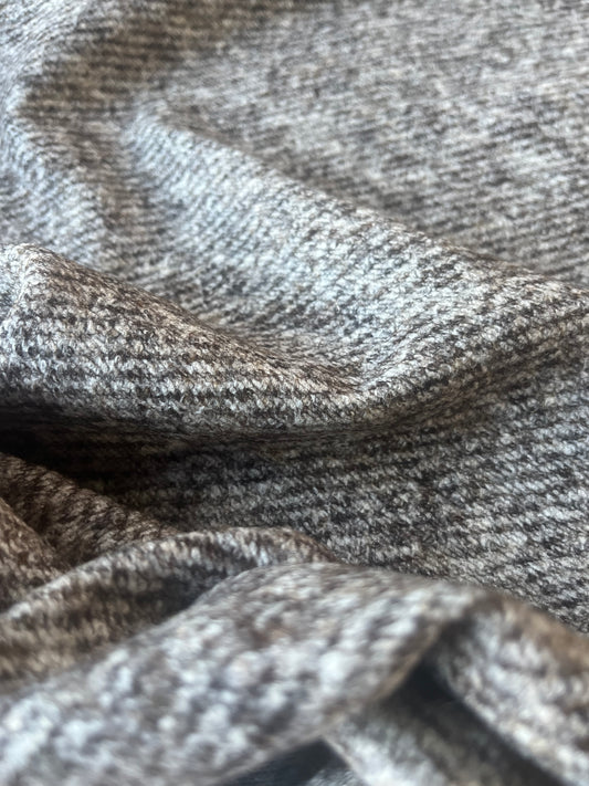 ROSALIE 001 knitted wool diagonal stripe brown/grey