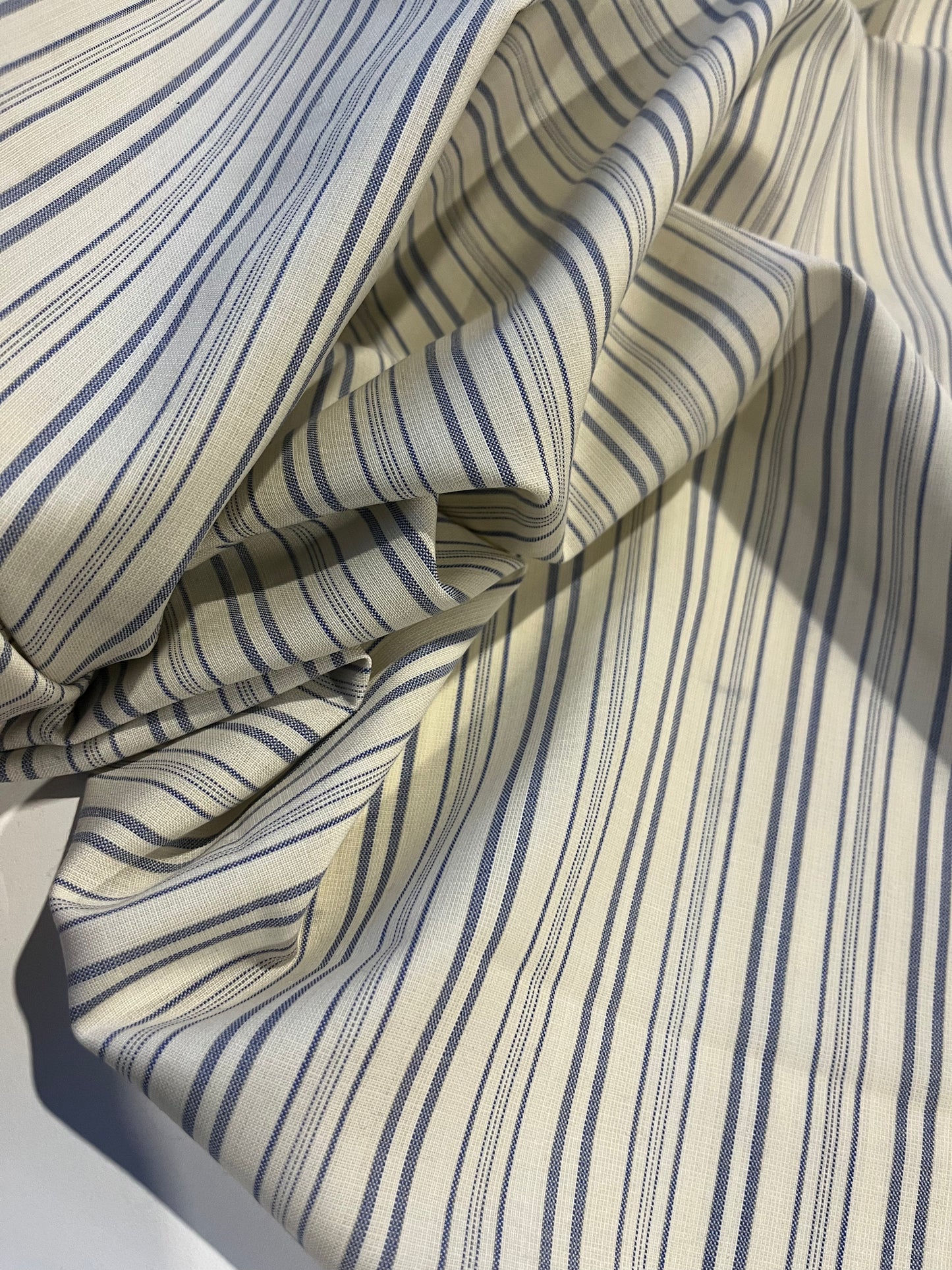 LC CLAIRE 215 woven cotton stretch stripes ecru/indigo