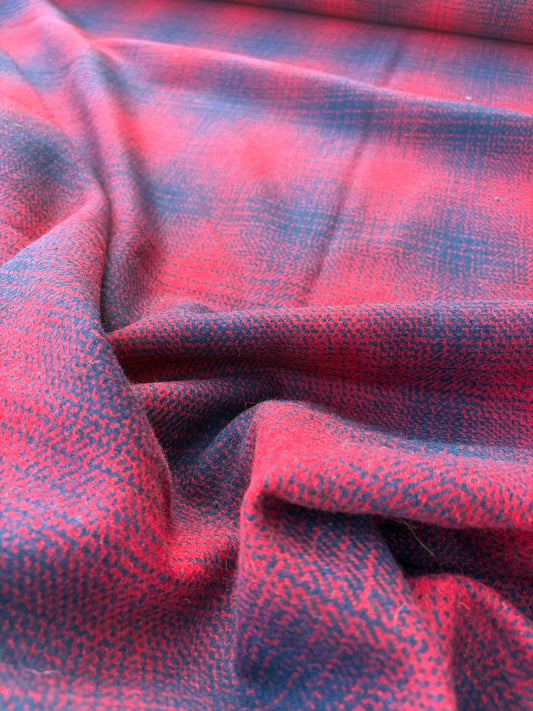 LAUREN 014 red/navy classical check carded wool