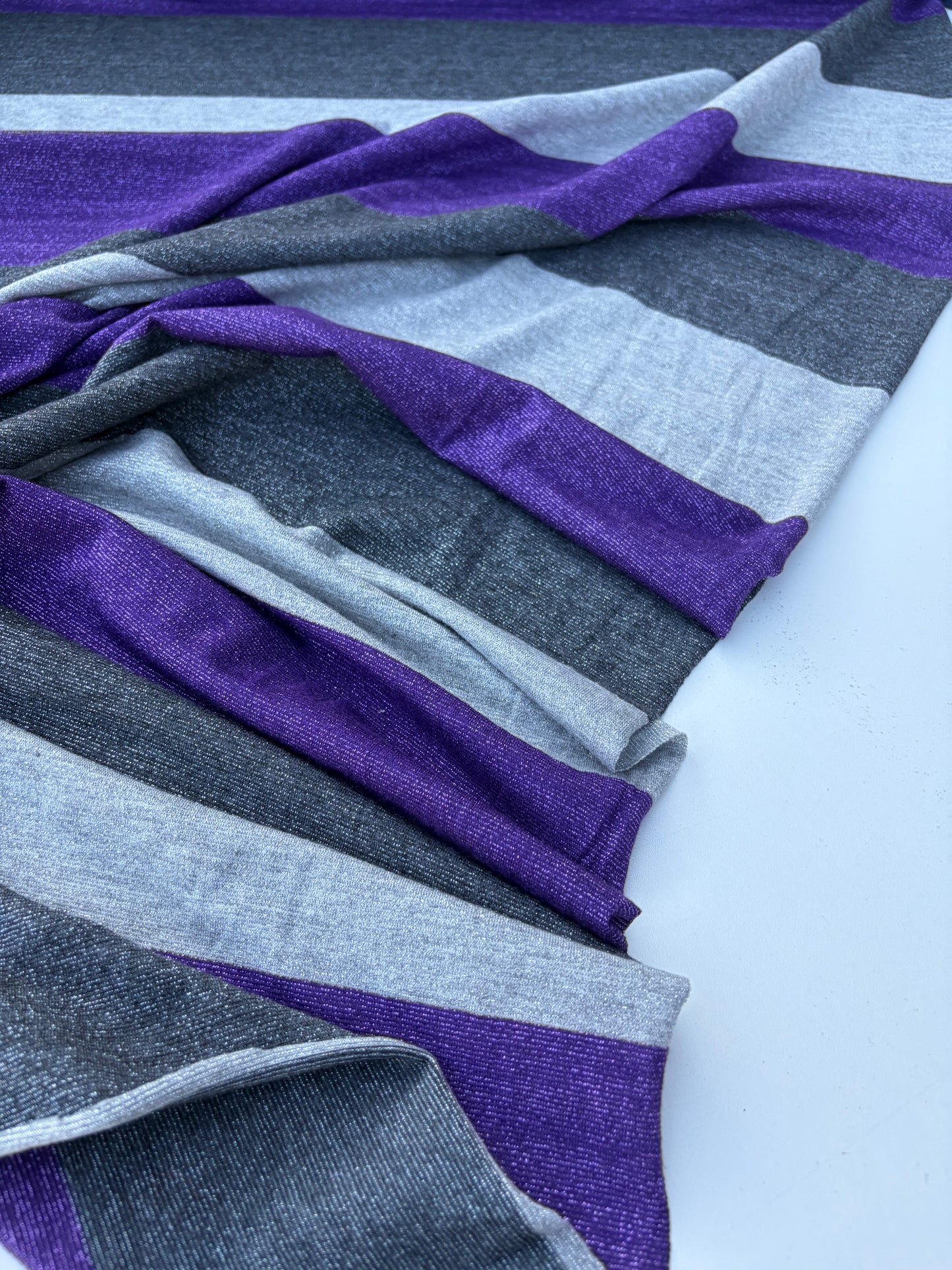 LAUREN 016 silver/purple shiny striped jersey