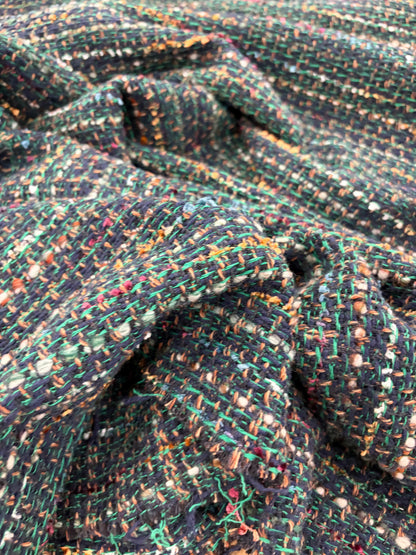 XENA 010 cotton tweed bouclette green
