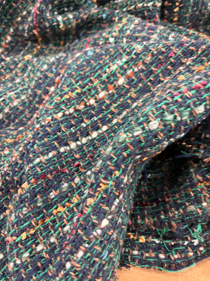 XENA 010 cotton tweed bouclette green
