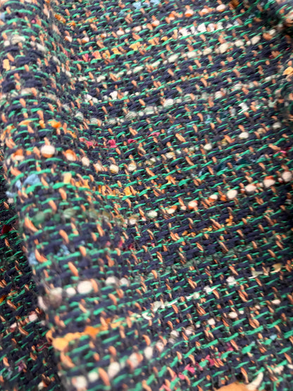 XENA 010 cotton tweed bouclette green
