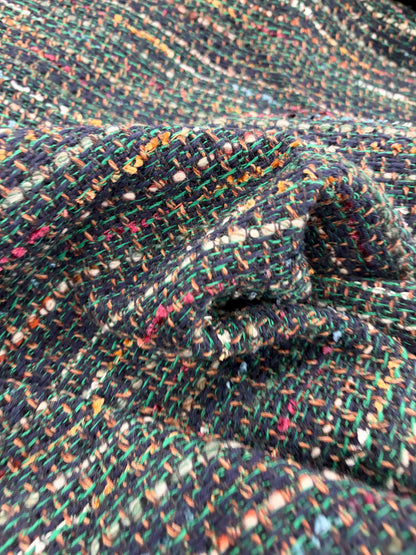 XENA 010 cotton tweed bouclette green
