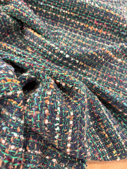 XENA 010 cotton tweed bouclette green