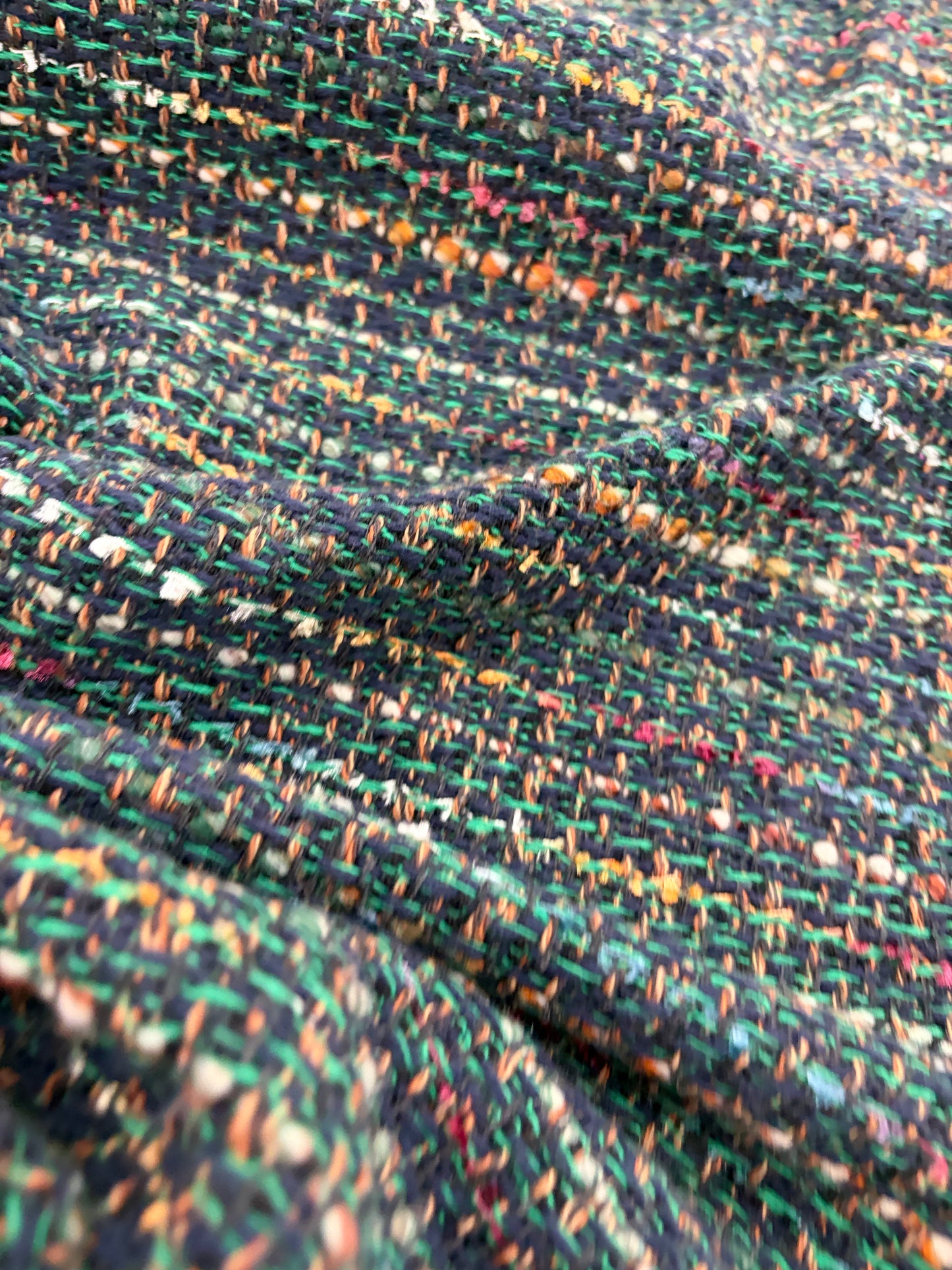 XENA 010 cotton tweed bouclette green