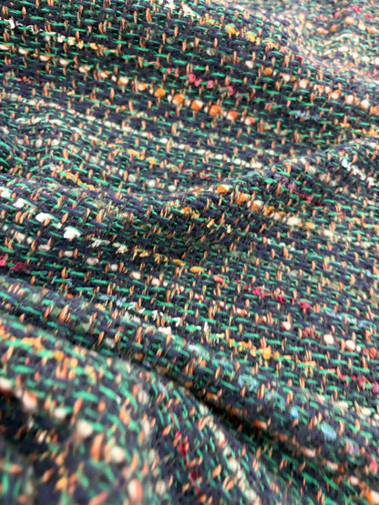 XENA 010 cotton tweed bouclette green