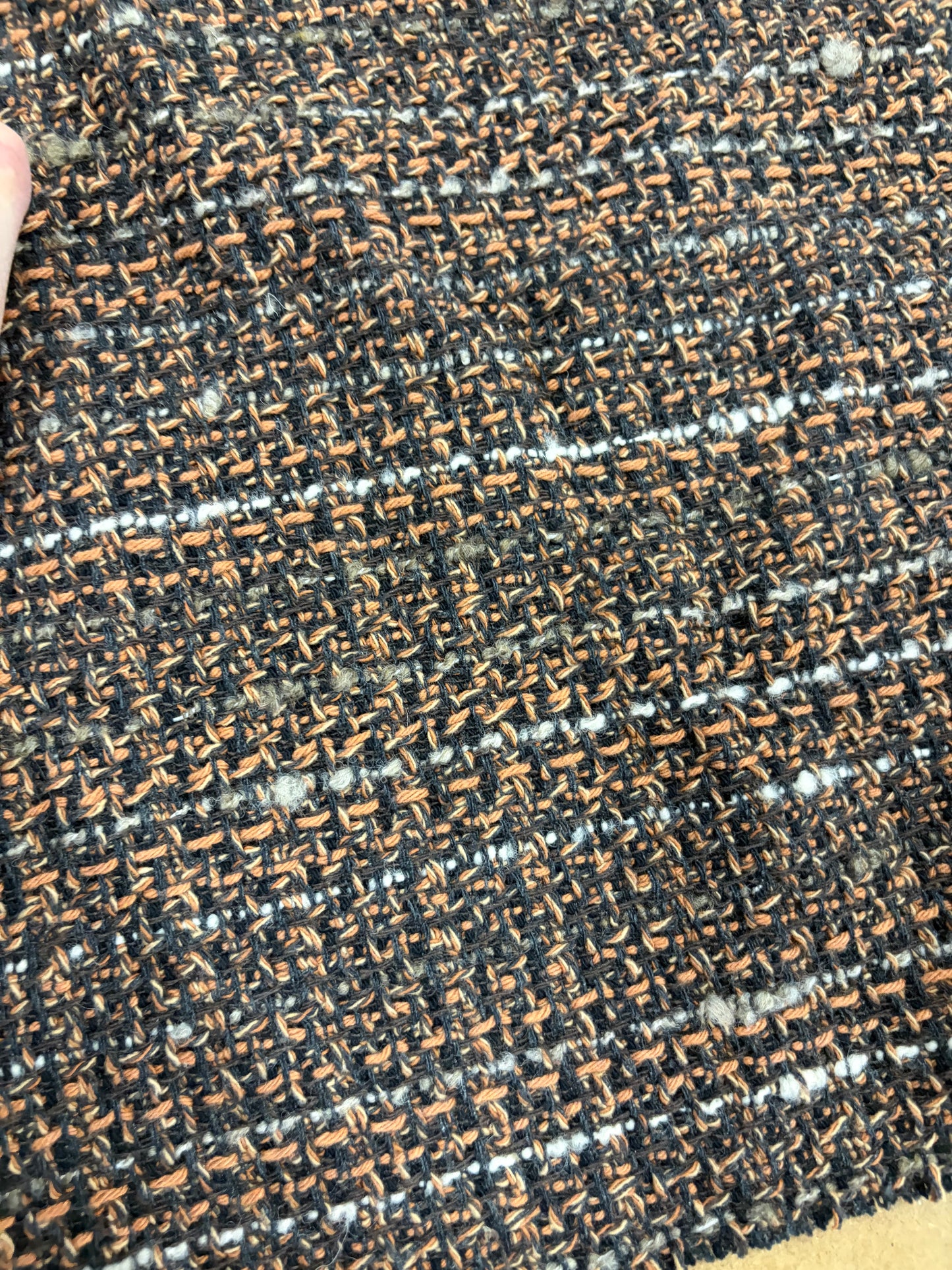 XENA 011 cotton tweed bouclette brown