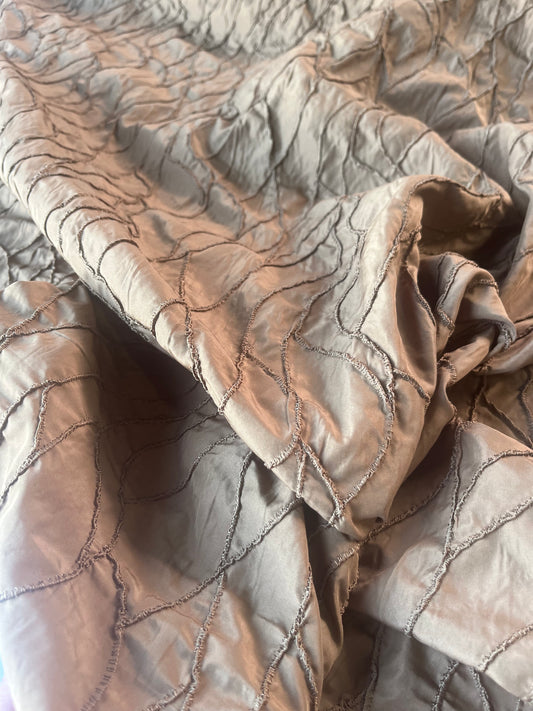 ROSALIE 010 satin with embroidery camel