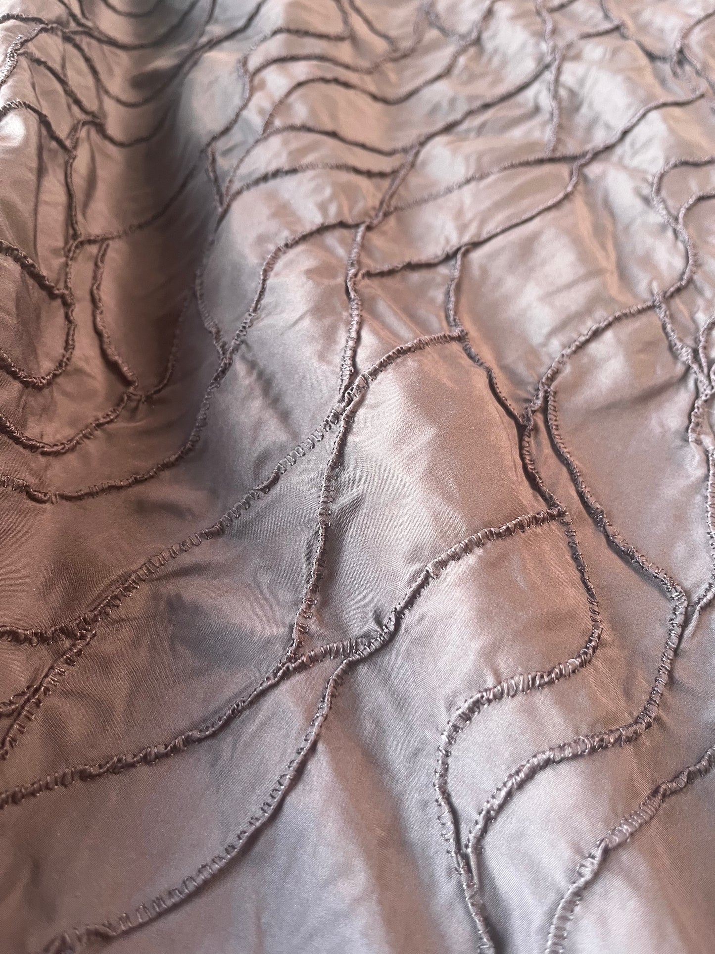 ROSALIE 011 satin with embroidery dark brown