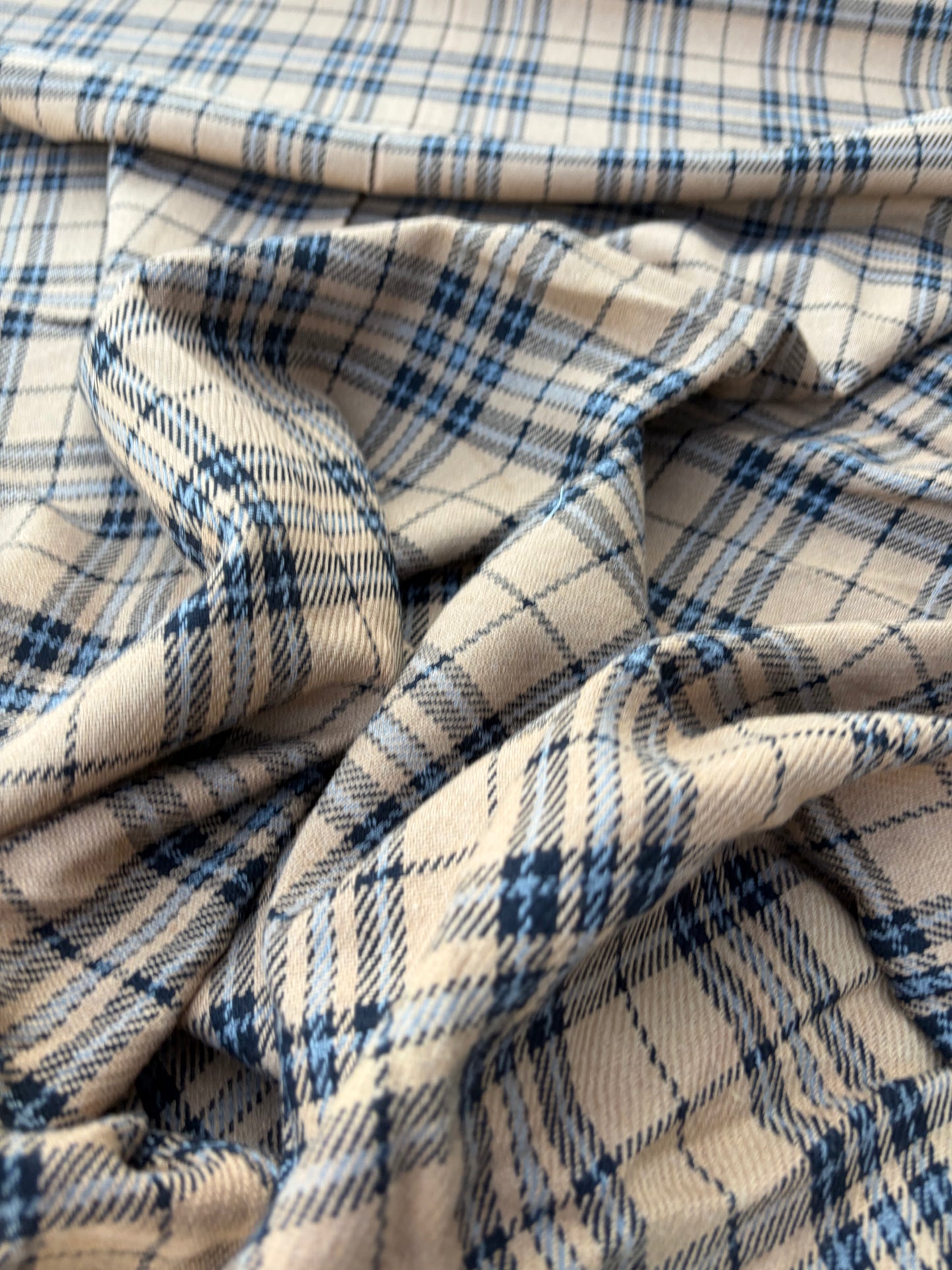 LAUREN 021 camel/black/grey checkered heavy cotton