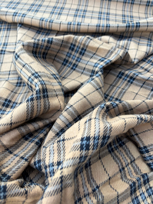 LAUREN 021 camel/black/grey checkered heavy cotton