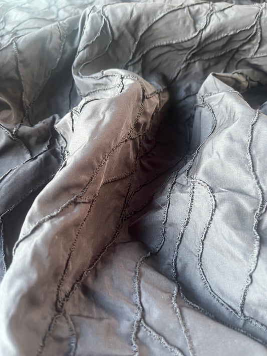 ROSALIE 012 satin with embroidery black