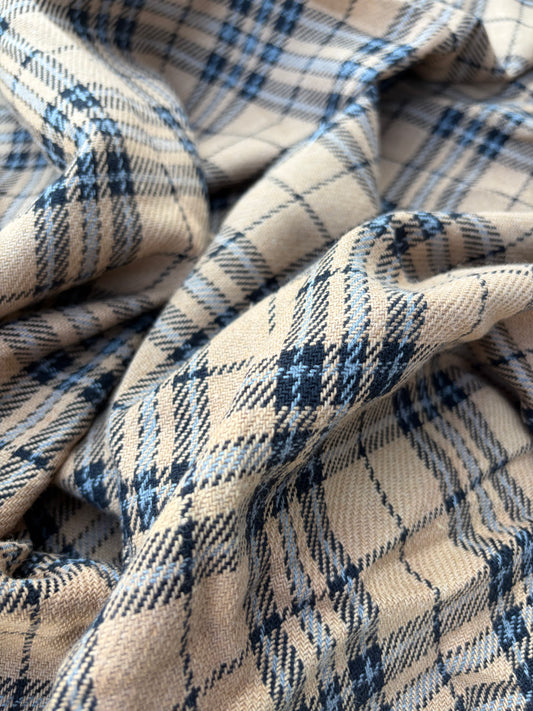 LAUREN 021 camel/black/grey checkered heavy cotton