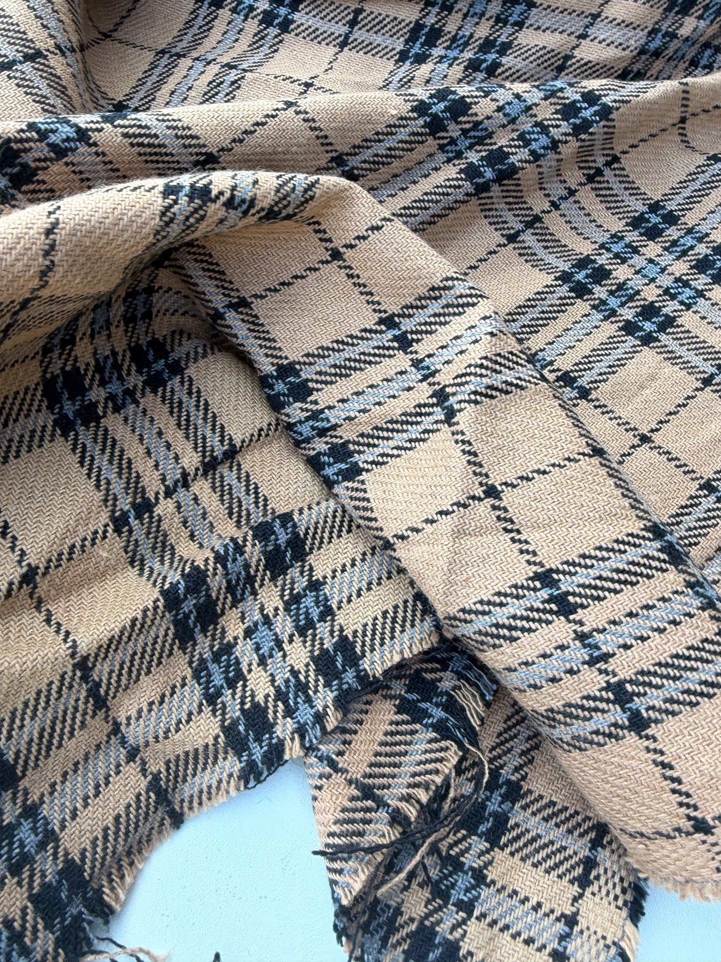 LAUREN 021 camel/black/grey checkered heavy cotton