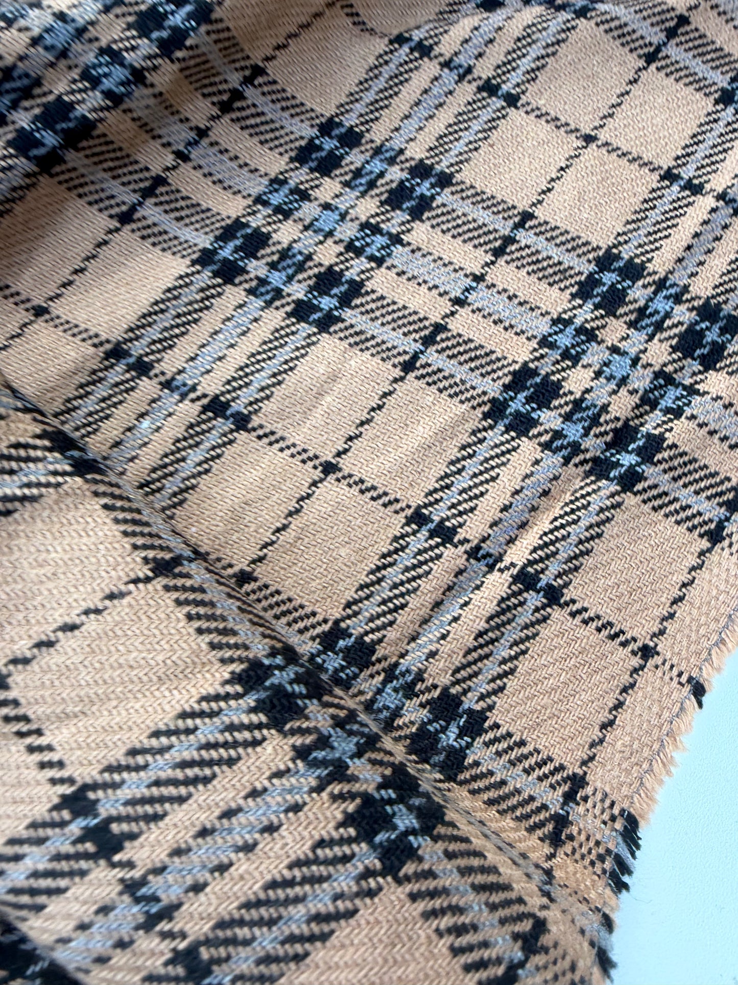 LAUREN 021 camel/black/grey checkered heavy cotton