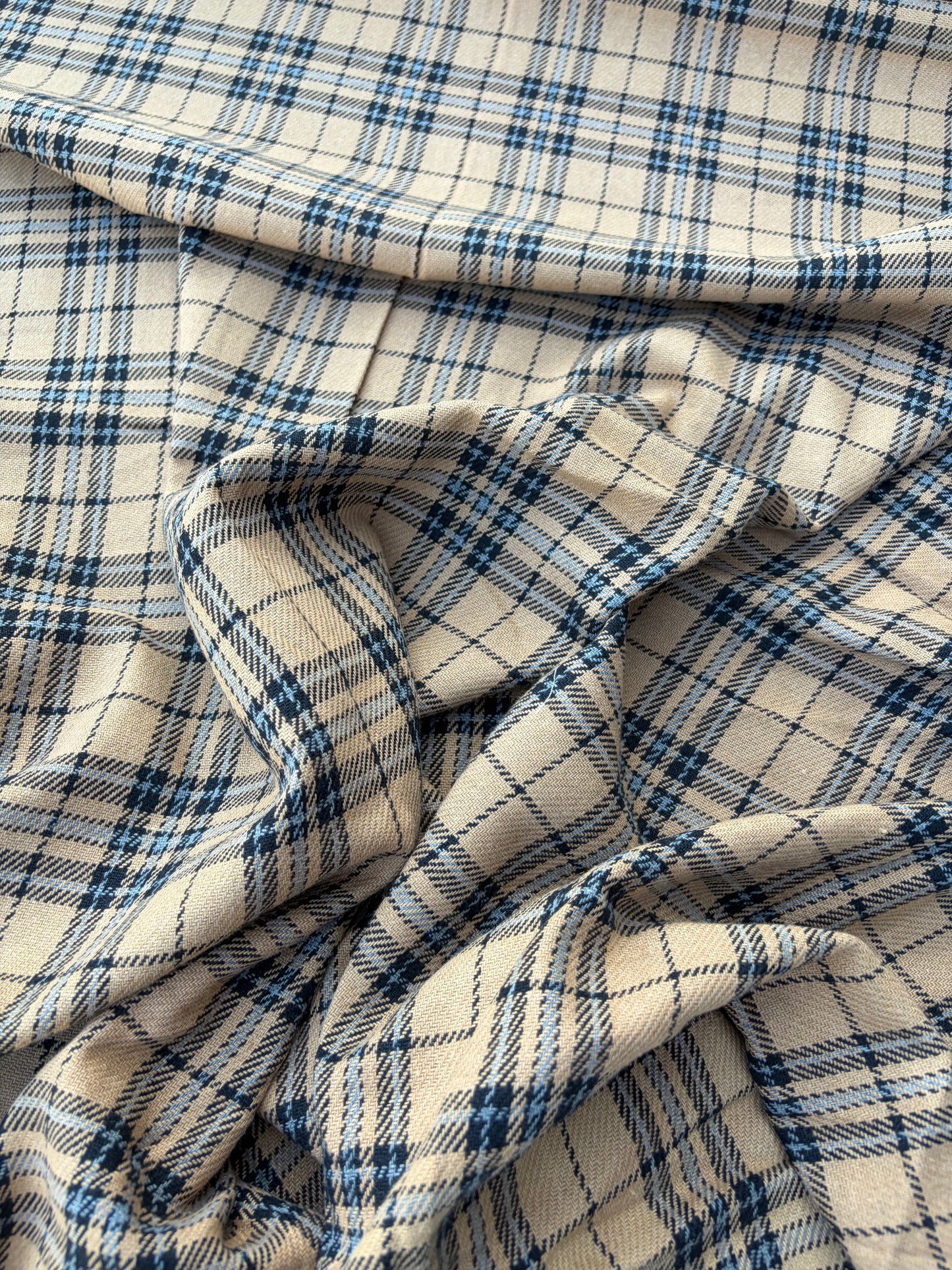 LAUREN 021 camel/black/grey checkered heavy cotton