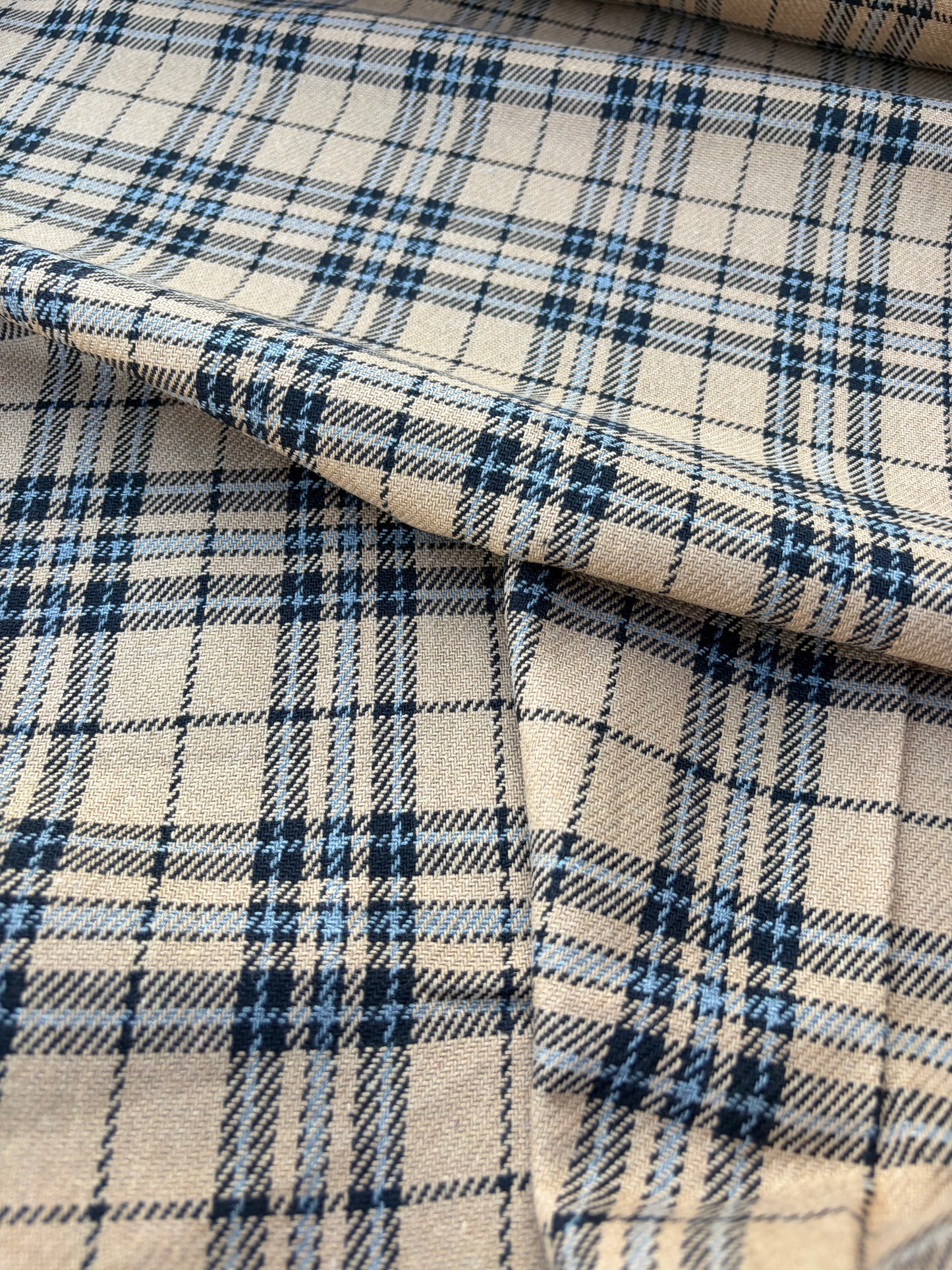 LAUREN 021 camel/black/grey checkered heavy cotton