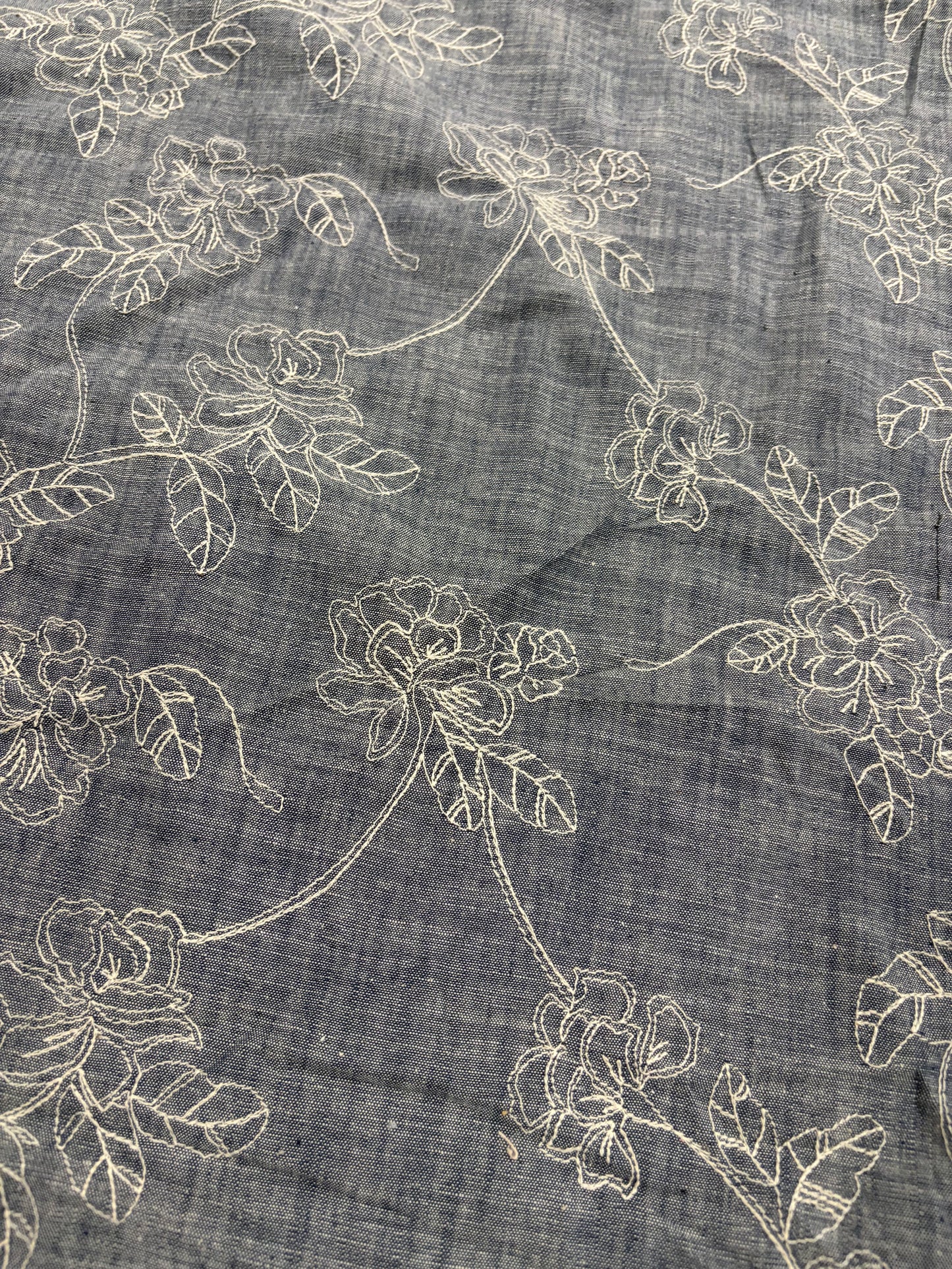 XENA 017 denim fil à fil with embroidery